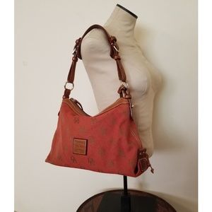 Dooney & Bourke VTG Leather + Canvas Shoulder Bag